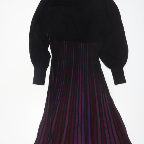 Monsoon Women’s Multicoloured Size 14 Fit & Flare Knit Midi Dress