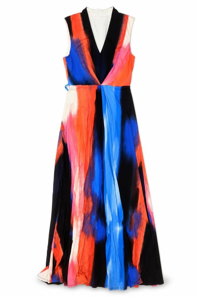 Phase Eight Women’s Multicoloured Sleeveless Long Wrap Dress Size 12