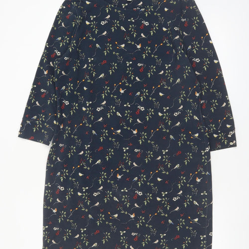 Barbour Women's Blue Floral Bird Print Shift Dress Size 12
