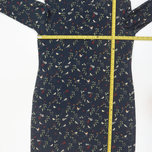 Barbour Women's Blue Floral Bird Print Shift Dress Size 12