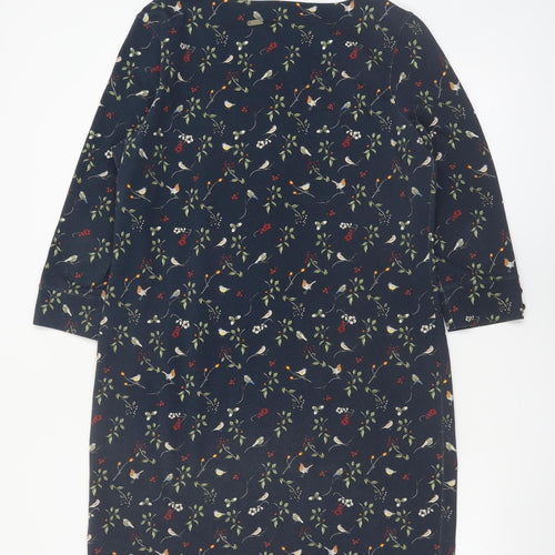 Barbour Women's Blue Floral Bird Print Shift Dress Size 12