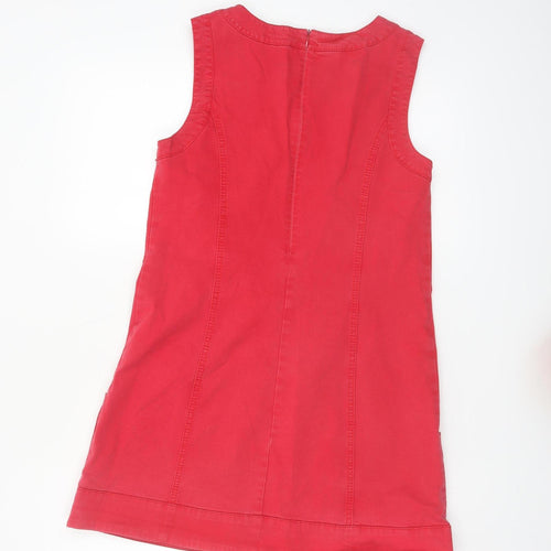 Sisley Women's Red Sleeveless Shift Dress Size S Short Casual