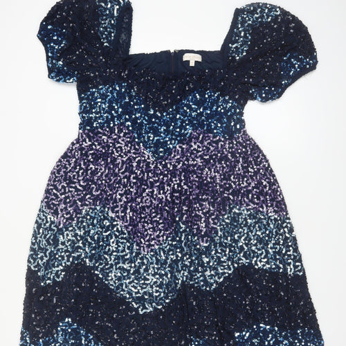 Maya Deluxe Women's Multicoloured Sequin A-Line Dress Size 16