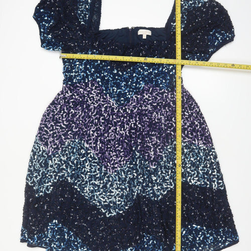 Maya Deluxe Women's Multicoloured Sequin A-Line Dress Size 16