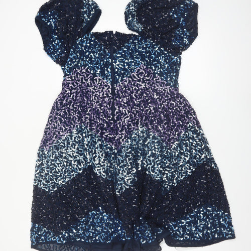Maya Deluxe Women's Multicoloured Sequin A-Line Dress Size 16
