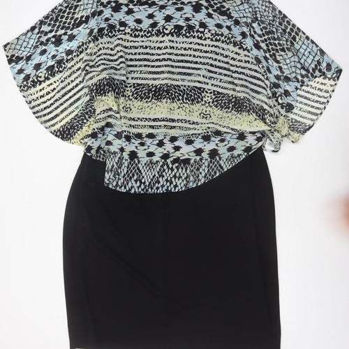 Bonmarché Women’s Black Geometric Shift Dress Size 22 Plus