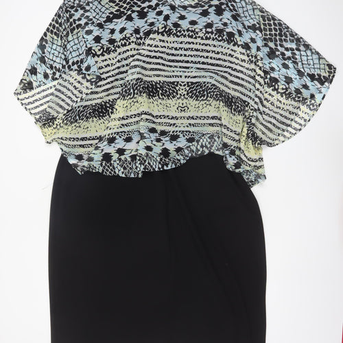 Bonmarché Women’s Black Geometric Shift Dress Size 22 Plus