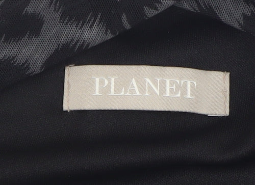 Planet Women's Black Animal Print One Shoulder Bodycon Dress Size 14