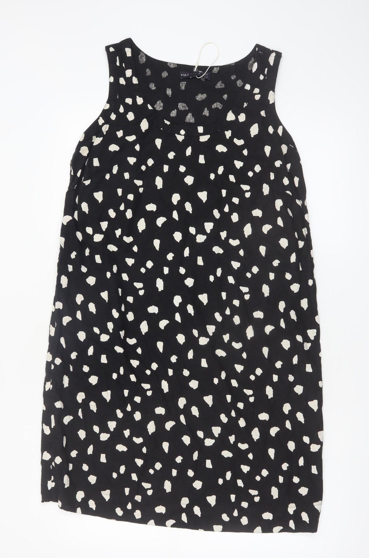 Marks and Spencer Women Black Viscose Shift Dress Size 12