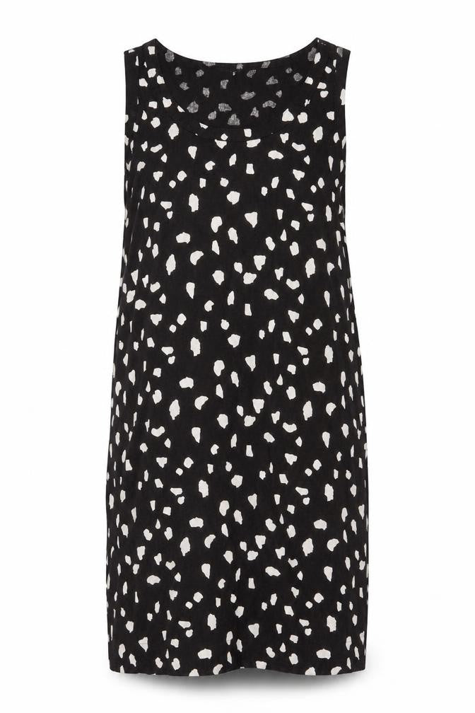 Front view of Marks & Spencer Women Black Viscose Shift Dress, size 12