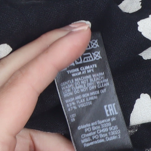 Marks and Spencer Women Black Viscose Shift Dress Size 12