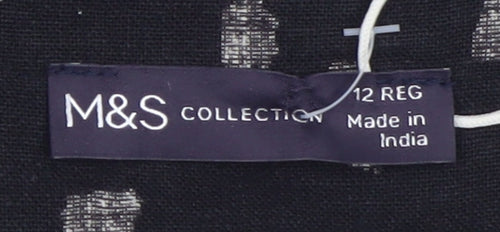 Marks and Spencer Women Black Viscose Shift Dress Size 12