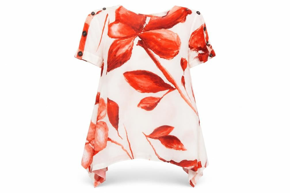 Front view of Phase Eight Women's Multicoloured Floral Viscose Tunic Blouse UK 12