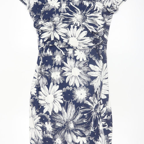 Phase Eight Women’s Blue Floral Bodycon Knee Length Dress Size 12