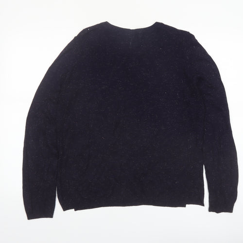 Whistles Women Black Wool Blend Crew Neck Jumper Size 14