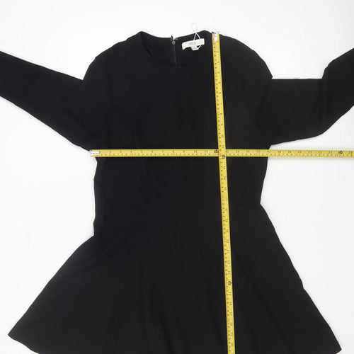 Marks and Spencer Women Black Size 16 Fit & Flare Long Sleeve Dress
