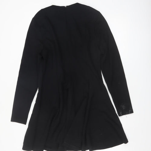 Marks and Spencer Women Black Size 16 Fit & Flare Long Sleeve Dress