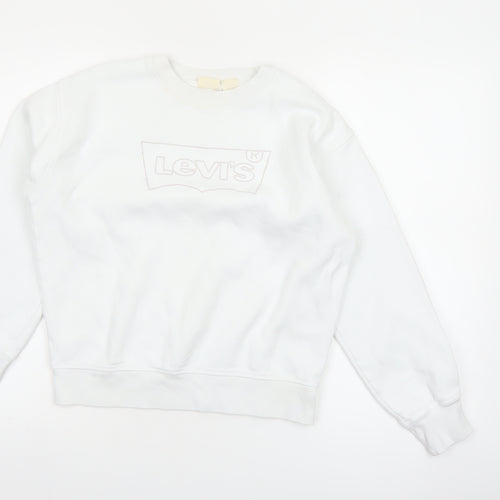 Levi's Women's White XS Cotton Blend Pullover Sweatshirt