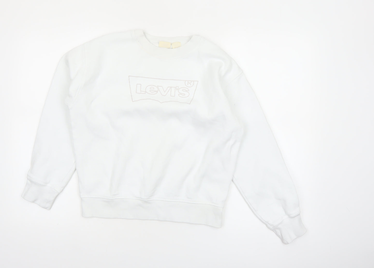 Levi's Women's White XS Cotton Blend Pullover Sweatshirt