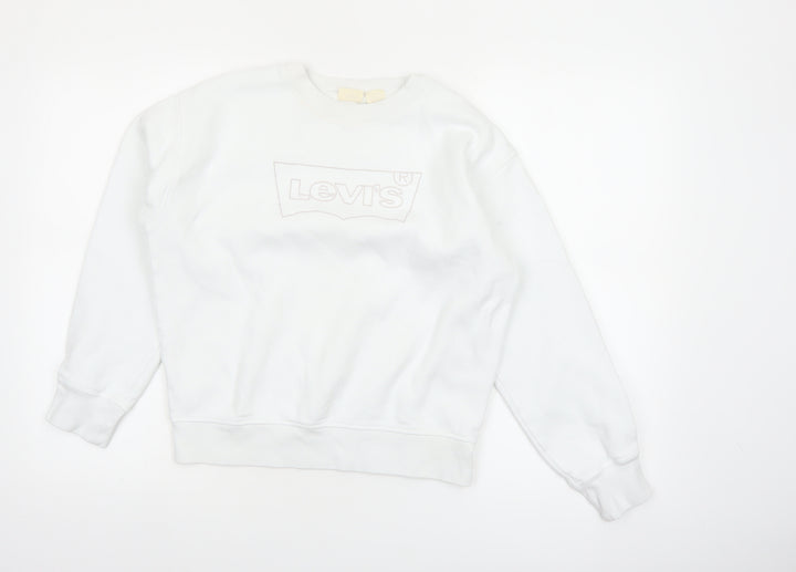 Levi's Women's White XS Cotton Blend Pullover Sweatshirt