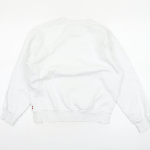Levi's Women's White XS Cotton Blend Pullover Sweatshirt