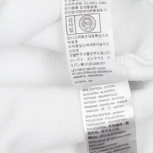 Levi's Women's White XS Cotton Blend Pullover Sweatshirt