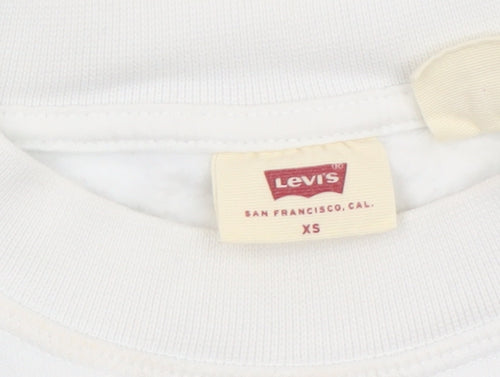 Levi's Women's White XS Cotton Blend Pullover Sweatshirt