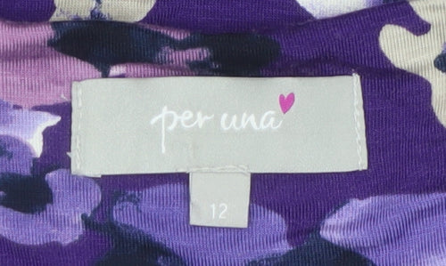 Marks and Spencer Per Una Women's Purple Floral Fit & Flare Dress Size 12