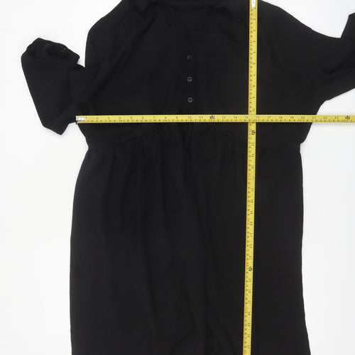 New Look Women’s Black Maternity Shirt Dress UK 16 Button Up 3/4 Sleeve