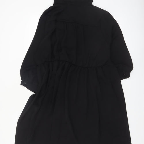 New Look Women’s Black Maternity Shirt Dress UK 16 Button Up 3/4 Sleeve