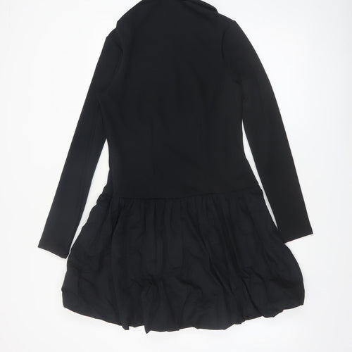 Marks and Spencer Women’s Black Size 12 Bubble Hem Long Sleeve Dress