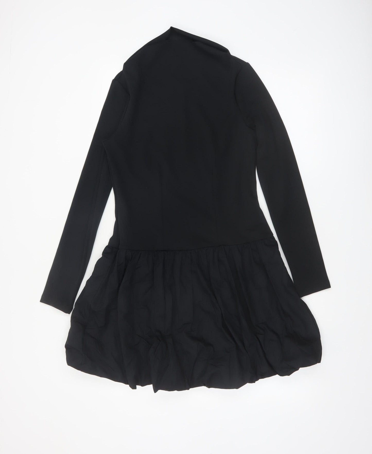 Marks and Spencer Women’s Black Size 12 Bubble Hem Long Sleeve Dress