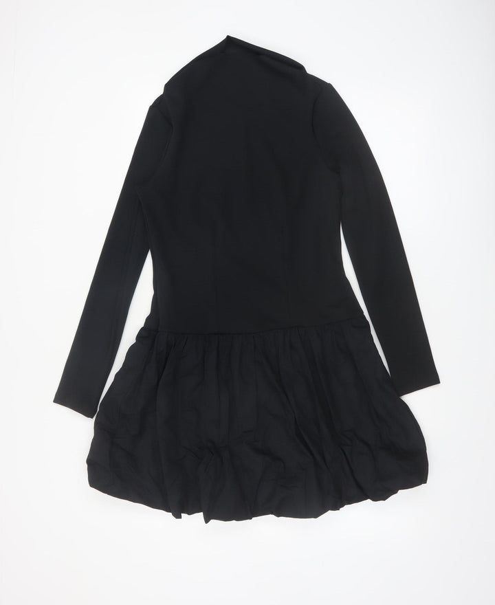 Marks and Spencer Women’s Black Size 12 Bubble Hem Long Sleeve Dress