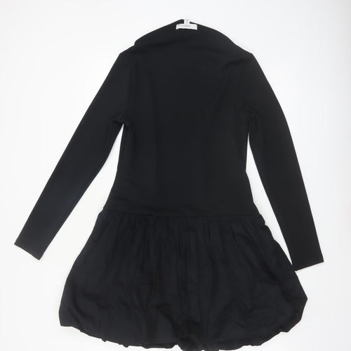 Marks and Spencer Women’s Black Size 12 Bubble Hem Long Sleeve Dress