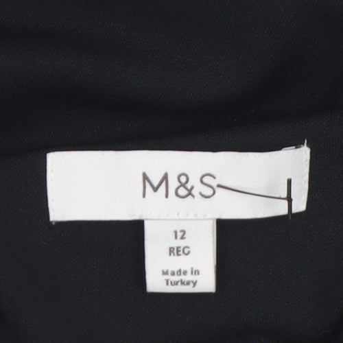 Marks and Spencer Women’s Black Size 12 Bubble Hem Long Sleeve Dress