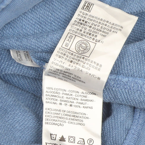 Levi's Men's Blue Pullover Hoodie XL Cotton Logo Casual