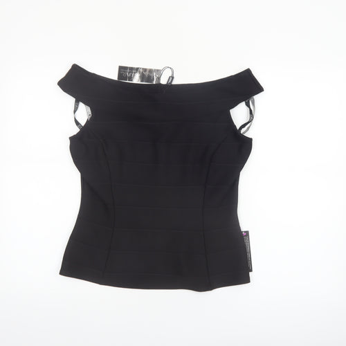 Star by Julien Macdonald Black Off Shoulder Slim Fit Women's Size 14 Top