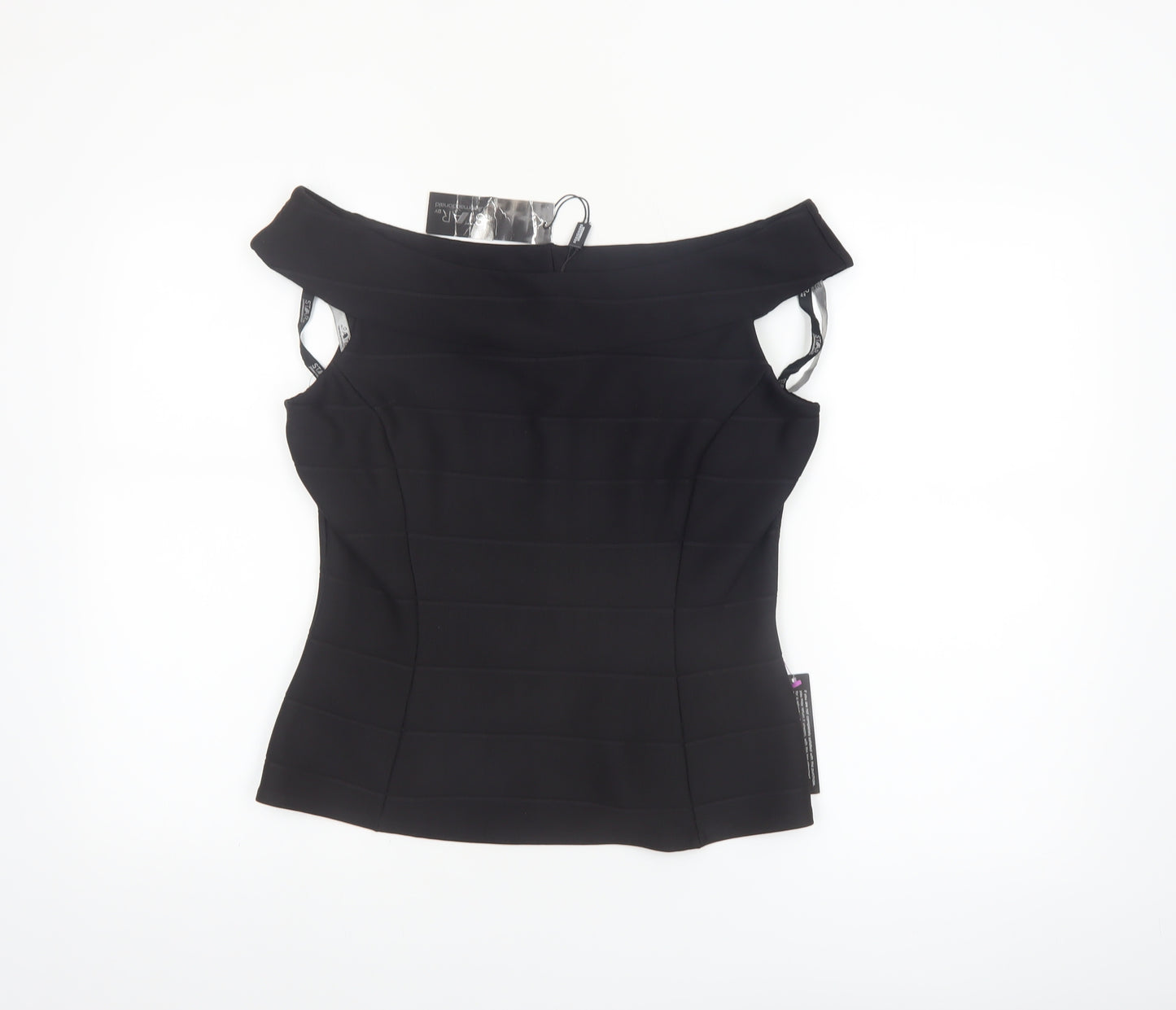 Star by Julien Macdonald Black Off Shoulder Slim Fit Women's Size 14 Top