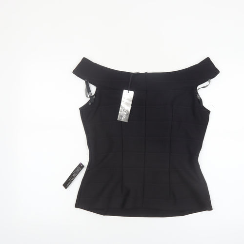Star by Julien Macdonald Black Off Shoulder Slim Fit Women's Size 14 Top