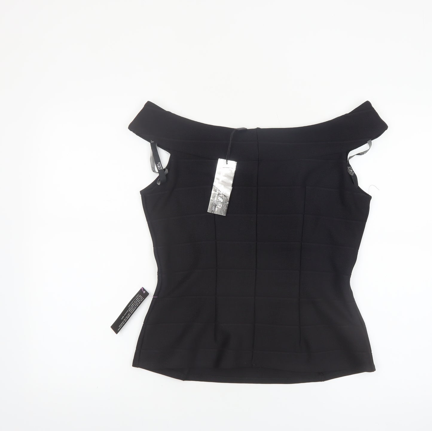 Star by Julien Macdonald Black Off Shoulder Slim Fit Women's Size 14 Top