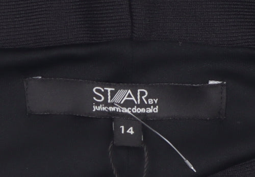 Star by Julien Macdonald Black Off Shoulder Slim Fit Women's Size 14 Top