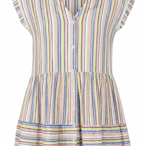 Next Women’s Multicoloured Striped Linen Blend A-Line Short Dress Size 12
