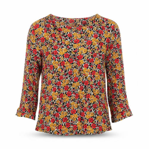 F&F Women’s Multicoloured Floral Tunic Blouse UK 8 Viscose 3/4 Sleeve