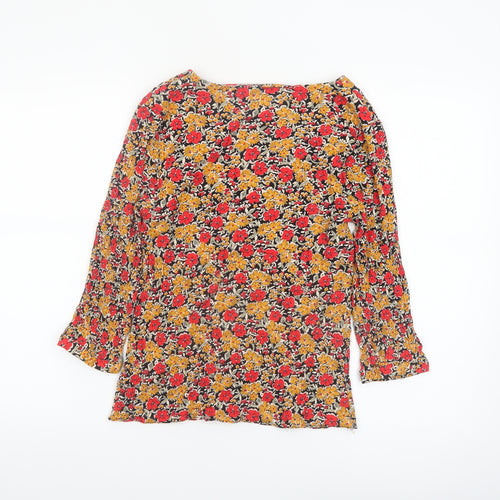 F&F Women’s Multicoloured Floral Tunic Blouse UK 8 Viscose 3/4 Sleeve