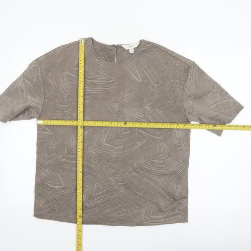 Marks and Spencer Womens Brown Geometric Blouse Size 10 Regular