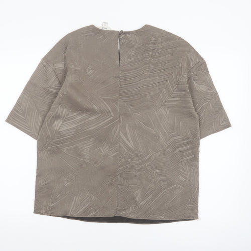 Marks and Spencer Womens Brown Geometric Blouse Size 10 Regular