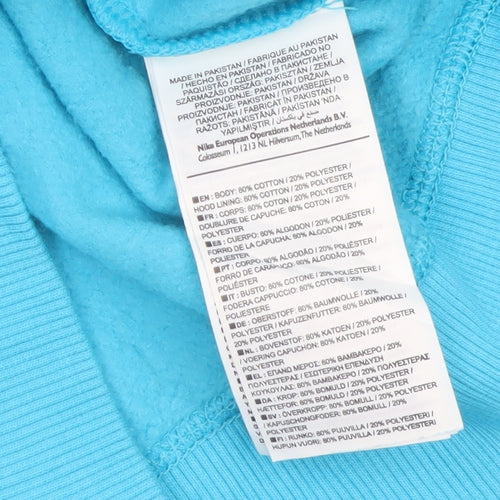 Nike Women's Blue Full Zip Hoodie Size M Cotton Blend