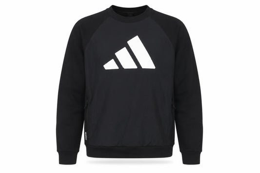 Adidas Men’s Black Large Pullover Sweatshirt Crew Neck Logo Sports Top