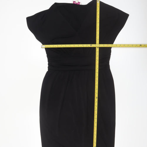 Bravissimo Women Black Size 14 V-Neck Bodycon Knee Length Dress