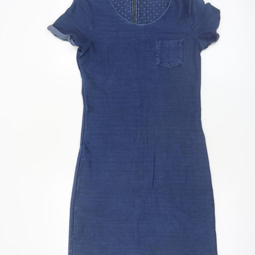 FatFace Womens Blue Short Sleeve Cotton T-Shirt Dress Size 6